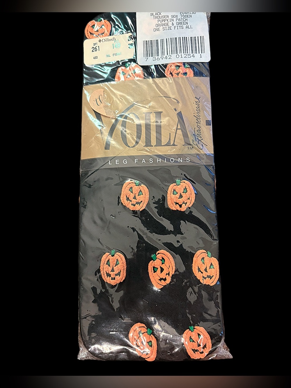 Vintage 1992 Halloween Pumpkin Patch Trouser Socks